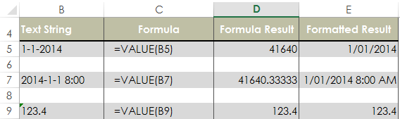 Excel Convert text dates with the VALUE function