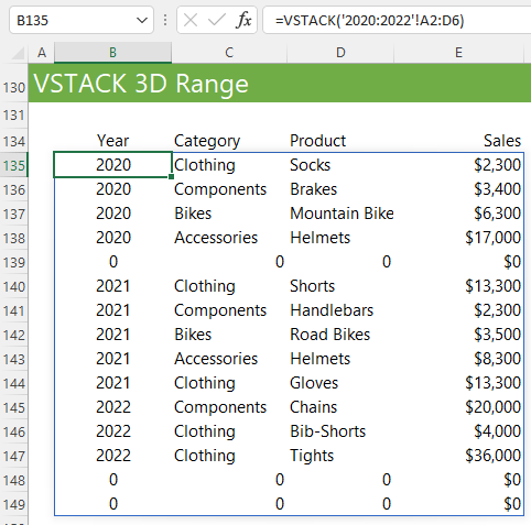 Excel VSTACK 3D Range