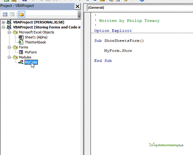 export and import code and form modules