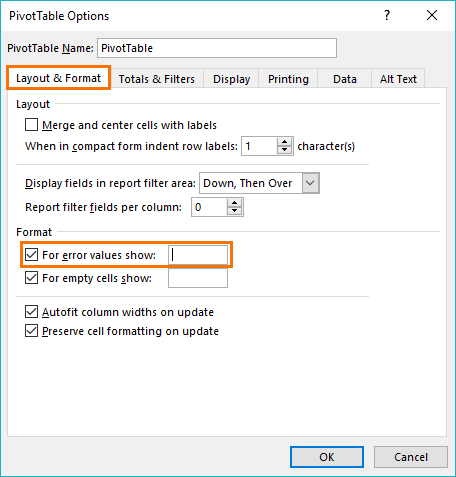 Excel Pivottable Error Handling My Online Training Hub