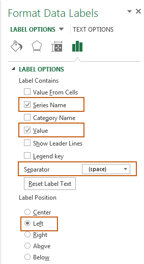 format data labels settings