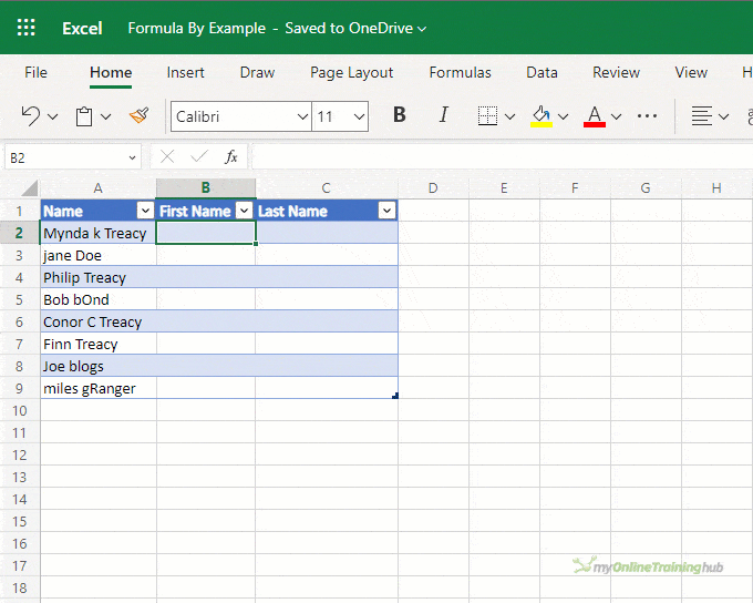 excel formula by example