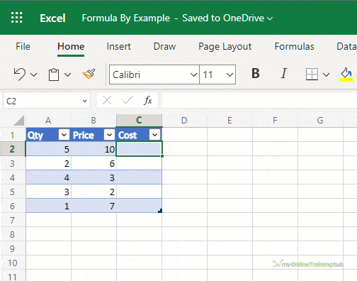 math with excel formula by example
