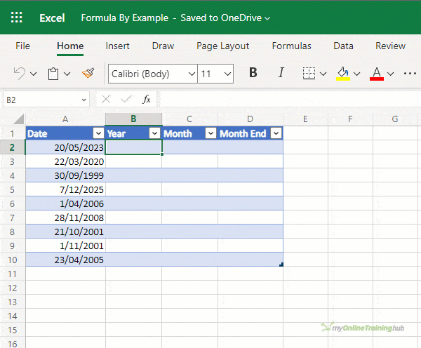 extract dates