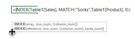 move formula tooltip in excel