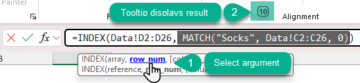 evaluate formula tooltip