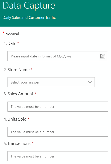 gather data with Excel forms