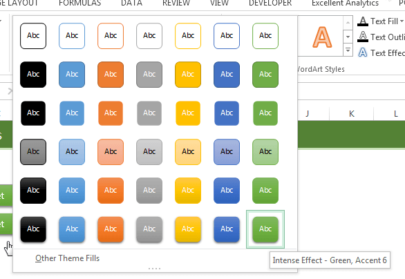 Formatting Shapes to look like a button