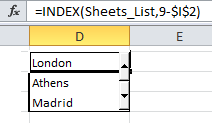 Excel spin button list