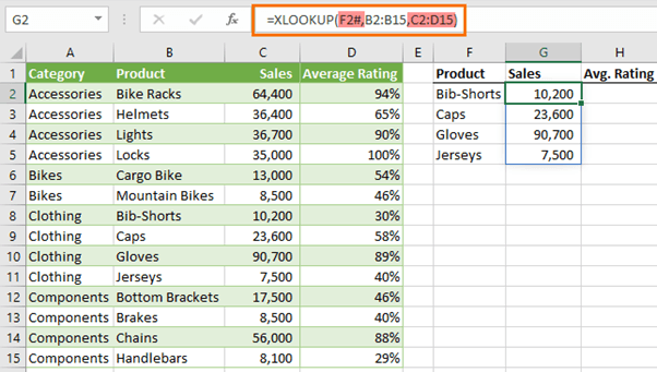 if XLOOKUP function results in two spilled ranges