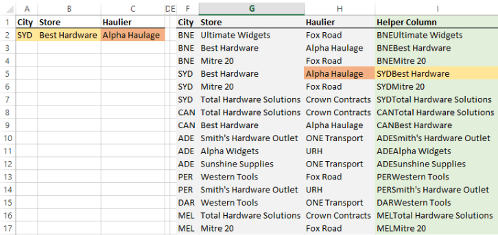 INDEX MATCH example