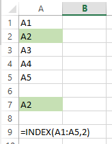 INDEX function on single column