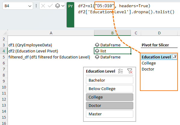 Convert Python DataFrame to List in Excel