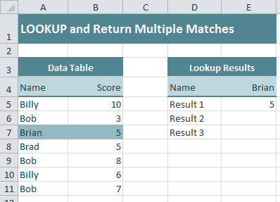 Lookup and Return Multiple Matches