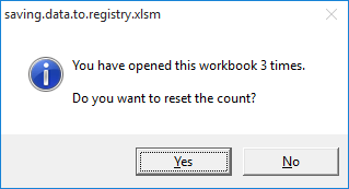 Message Box Asking to reset