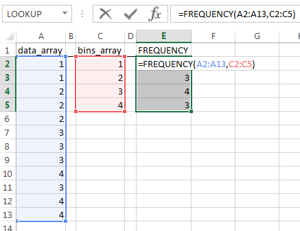 excel FREQUENCY function