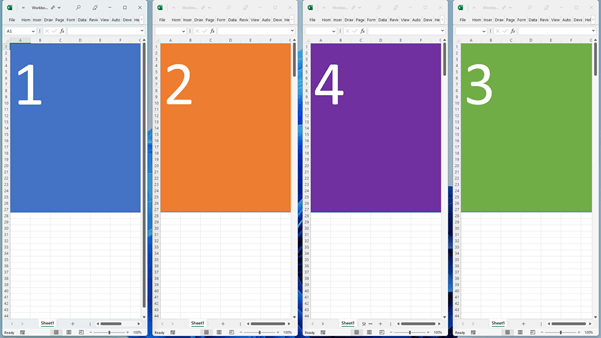 Vertical Arrange all Excel windows