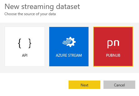 create pubnub dataset