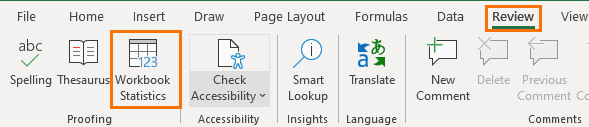 workbook statistics