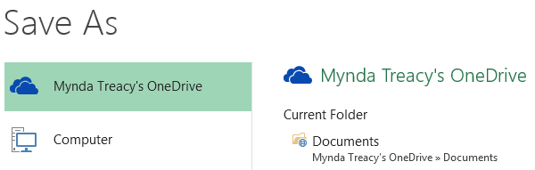 upload to onedrive from Excel 2013