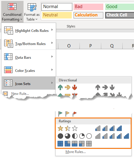 other Excel rating charts