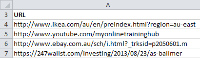 List of URL's to extract Domain Name from