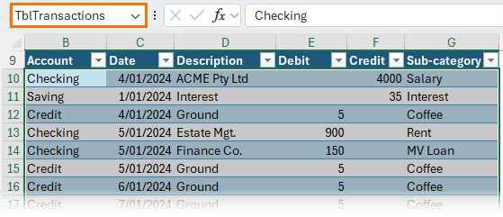 Rename the transactions table