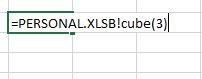 using function in personal.xlsb