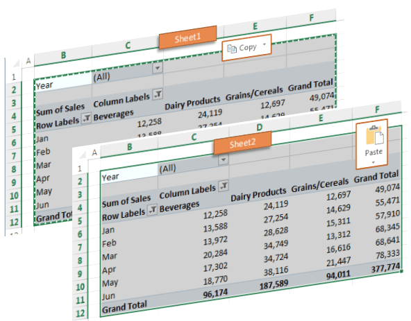 Vba excel pivottables методы