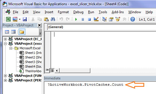 VBA to count Excel Pivot Caches