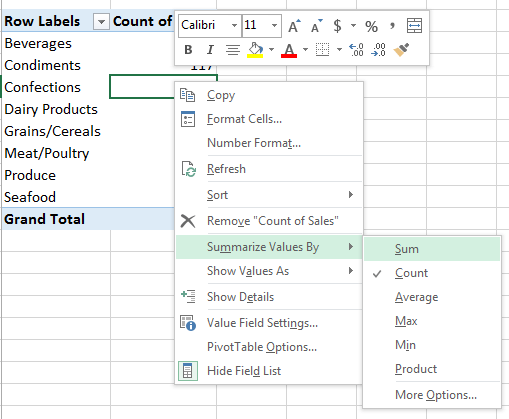 does excel for mac have pivot tables