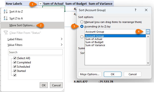 Pivot Table custom sort order