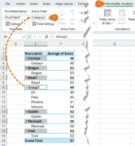 Rename group and field