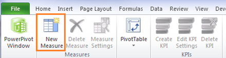 insert new measure power pivot excel 2010