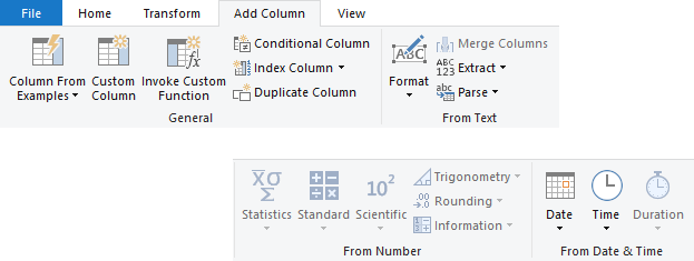 add columns in power query