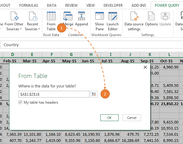 Excel 2010 and 2013: On the Power Query tab