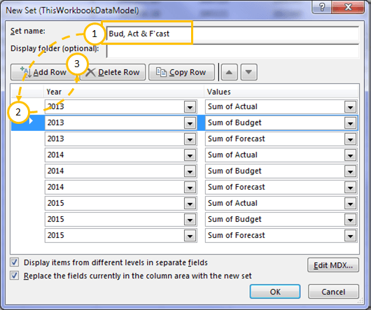 Excel Powerpivot Pivottable Named Sets