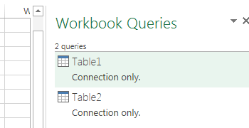 power query queries pane