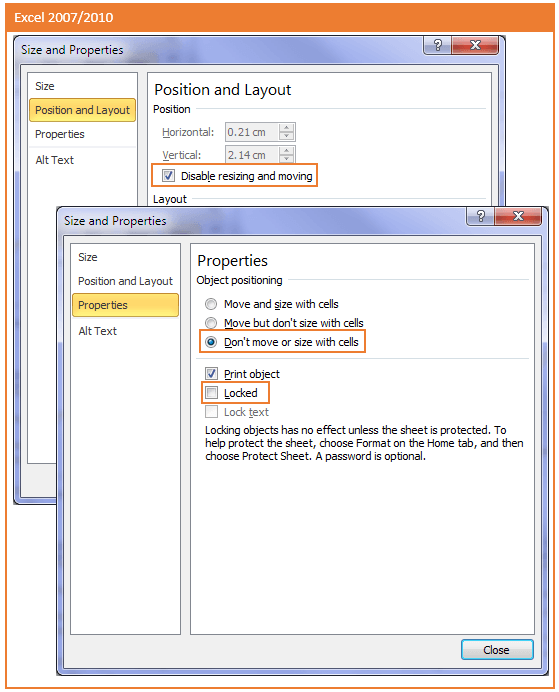 protect cells Excel 2010