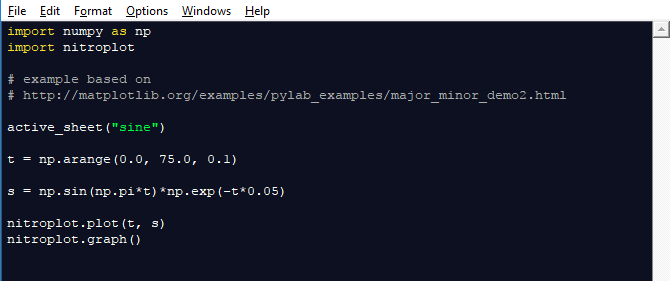 Decaying Sine Wave Python Code