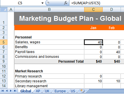 Excel quick SUM formula