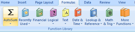 Excel autosum icon