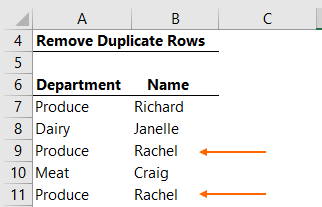 remove duplicate values