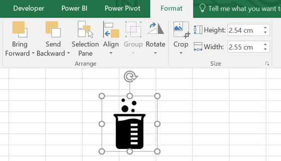 resizing Excel icons