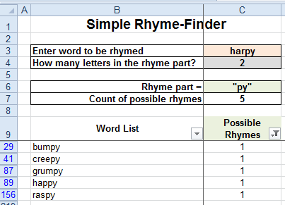 Excel SEARCH list for matching strings