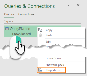 right-click the query