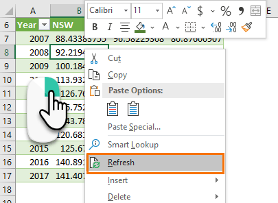 right click the query table