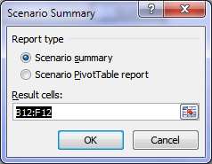 Excel Scenario Summary Report