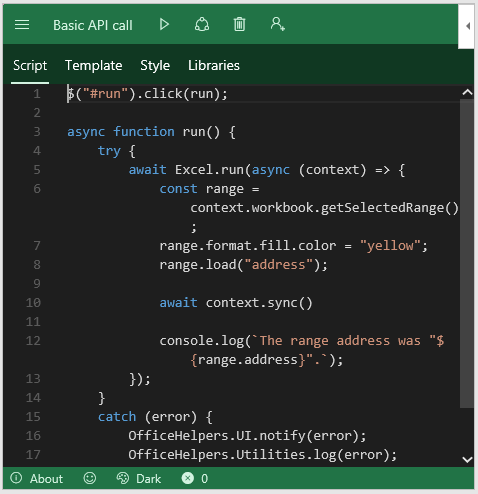 Writing code in Excel