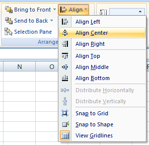 align excel shapes